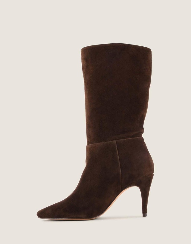 Shelly Shen - Kyrie Heel Long Boots Brown Suede