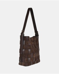 PETA AND JAIN - Roni Suede/PU Woven Bucket Bag