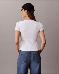 Calvin Klein Jeans - Contour Rib Logo Cropped Tee