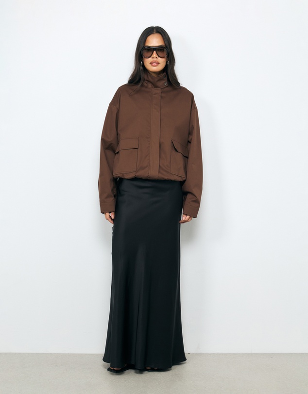 AERE - Bias Maxi Satin Skirt
