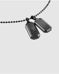 Philipp Plein - PLEIN TAG IP Gun Double Tag Crystal Necklace