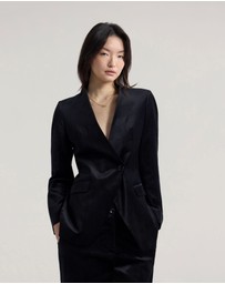 Oxford - Raffi Velvet Collarless Blazer