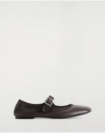 COS - Square Toe Buckled Ballet Flats