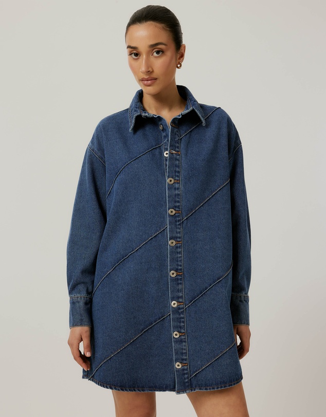 Calli - Stitch Denim Dress