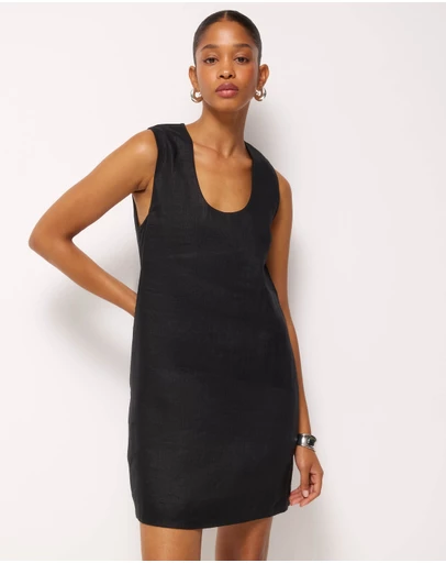 AERE - Orla Linen U-Neck Mini Dress