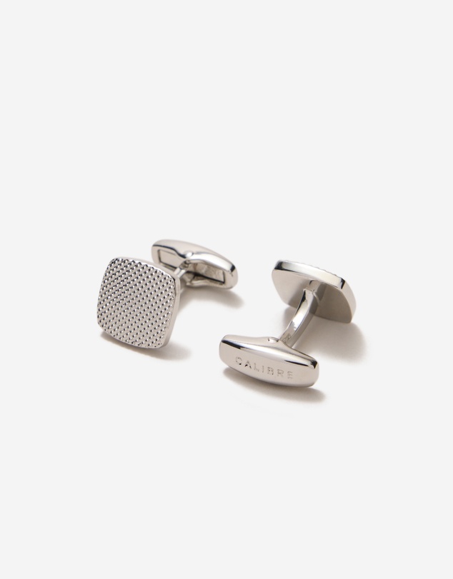 Calibre - Textured Silver Cufflinks Silver