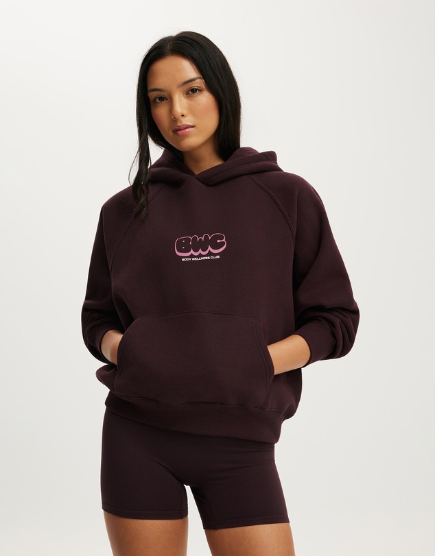 Cotton On Body Active - Plush Premium Graphic Raglan Hoodie