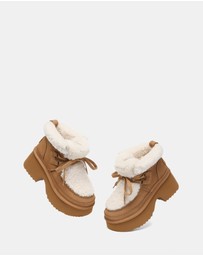 EVERAU - Australian Shepherd Ugg Bumpy Cow Suede Upper Fashion Boots