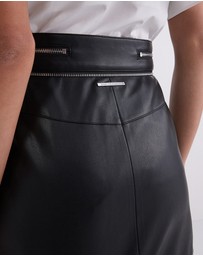 Karl Lagerfeld - Faux-Leather Zip Detail Skirt