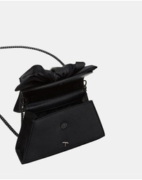 Steve Madden - BCosette Black Satin Top Handle Bag