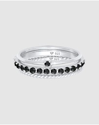 Elli Jewelry - Ring Set Crystal 925 Sterling Silver