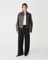 Forcast - Ada Faux Leather Bomber Jacket