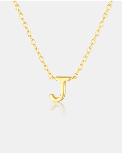The Silver Collective - Children's A-Z Letter Necklace - J