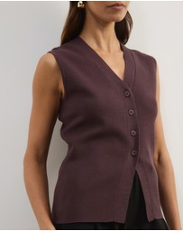 Atmos&Here - Noel V-Neck Sleeveless Knit Cardigan