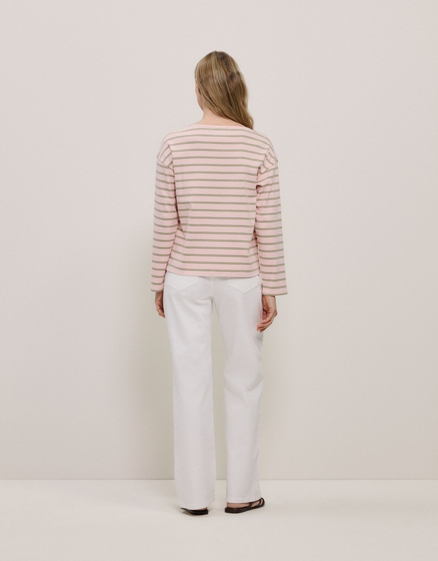 Trenery - Breton Stripe T-shirt in Blossom Pink