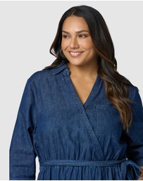 Indigo Tonic - Thalia Chambray Wrap Midi Dress