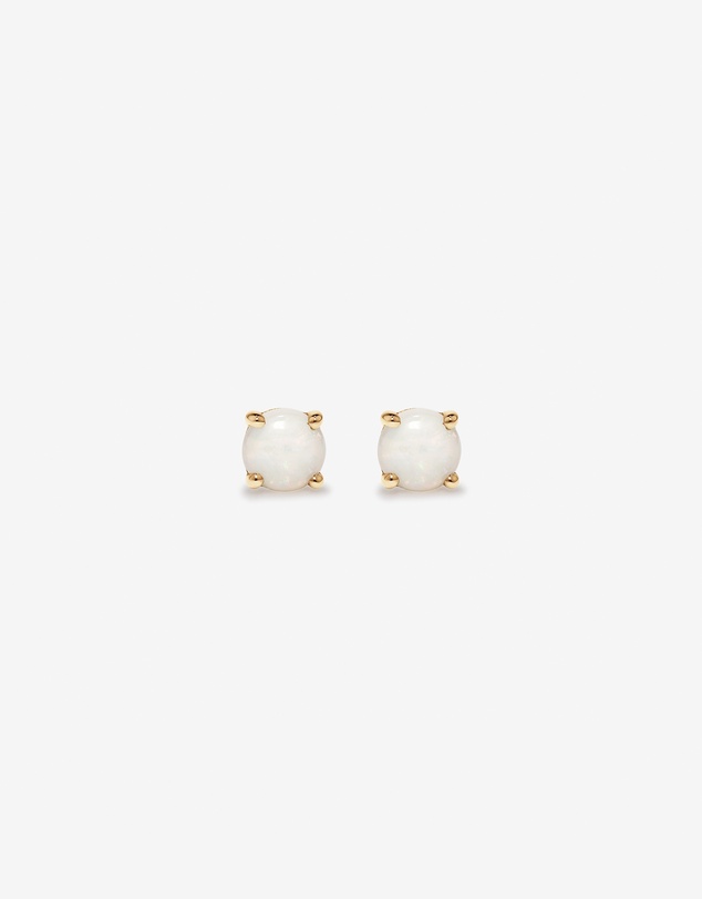 Michael Hill - Round Australian Opal Birthstone Stud Earrings in 10kt Yellow Gold