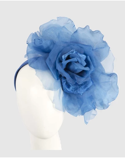 Fillies Collection - Large Blue Flower Fascinator Headband