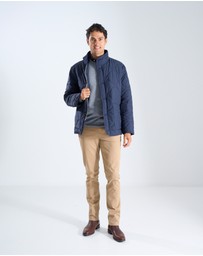 3 Wise Men - 3 Wise Men Quilted Jacket Navy