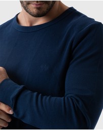 Coast Clothing - Mens Navy Waffle Top