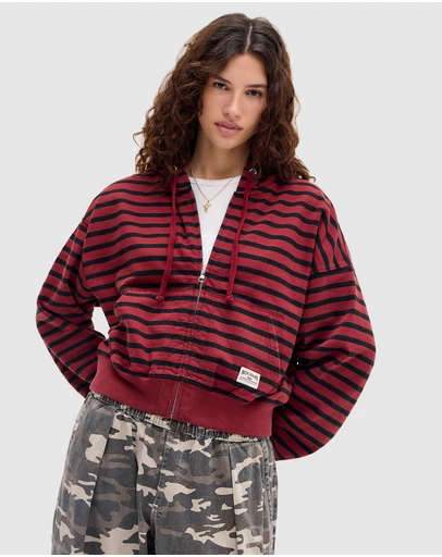 BDG By Urban Outfitters - BDG Easy Stripe Zip Hoodie