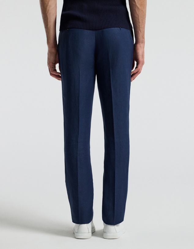 Calibre - Textured Linen Blend Pants Denim Blue