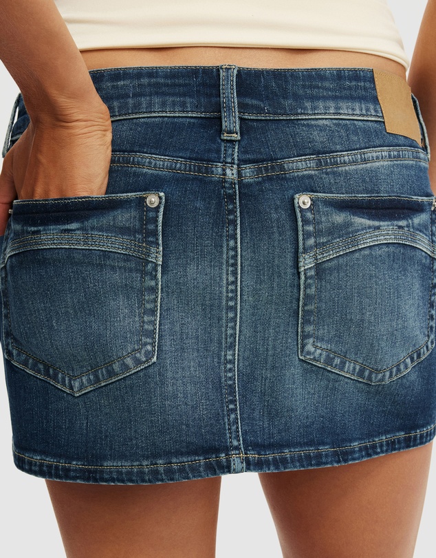 Cotton On - Micro Low Denim Skirt