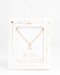 Lovisa - Gold Plated Cubic Zirconia Letter C Necklace