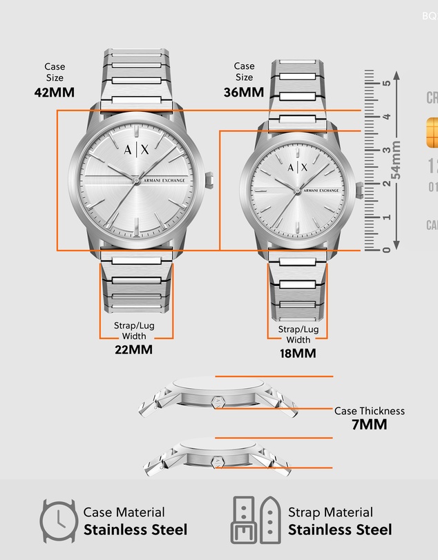 Armani Exchange - Silver Tone Analogue Watch