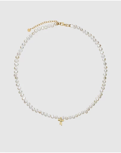 Karen Walker - Petite Bow with Pearls Necklace