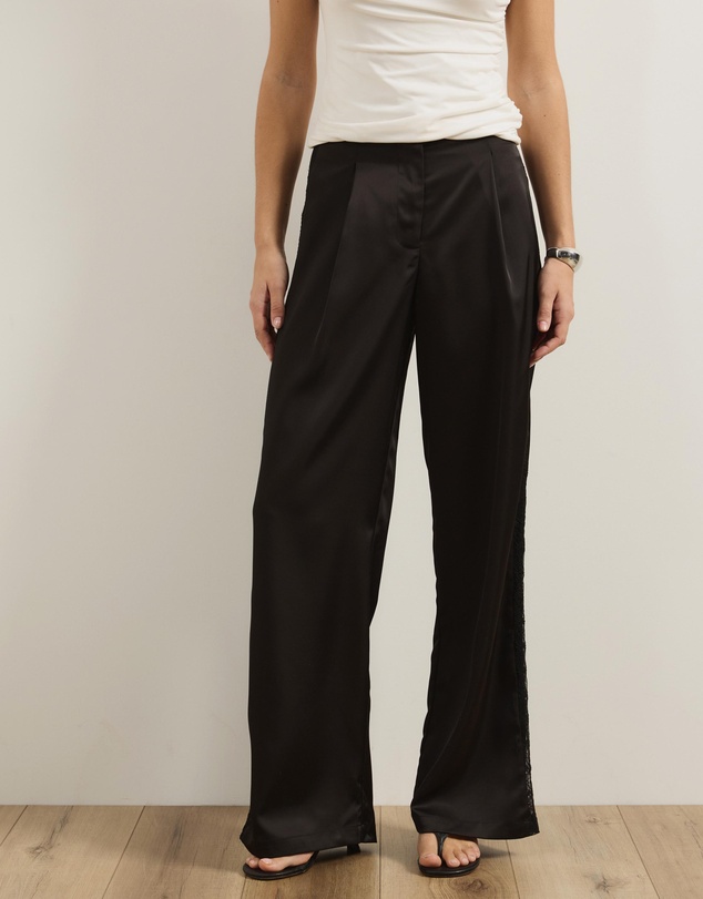 Atmos&Here - Ella Lace Detail Satin Trousers