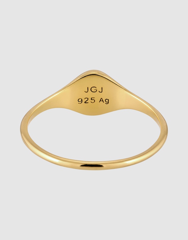 Elli Jewelry - Ring Signet 925 Sterling Silver Gold-Plated