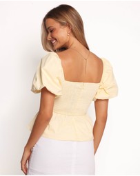 Petal & Pup - Clo Puff Sleeve Top - Butter Yellow