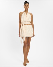 With Harper Lu - Jacquard Layered Mini Skirt