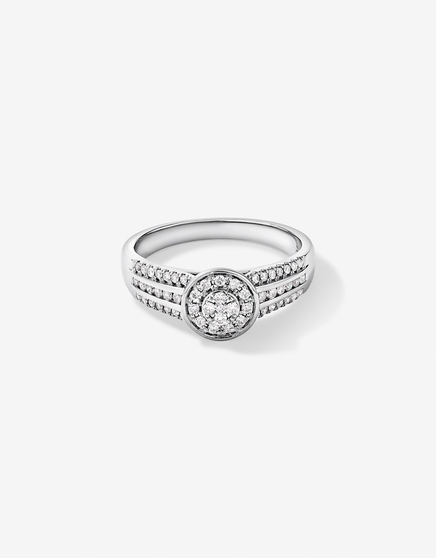 Michael Hill - 0.35 Carat TW Round Diamond Cluster Ring in Sterling Silver