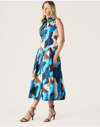 MOS The Label - Celestia Print Sleeveless Midi Dress