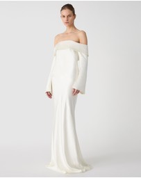 MISHA - Bianca Off Shoulder Long Sleeve Gown