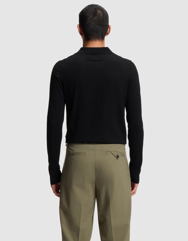 HUGO - Slim-Fit Knit Polo With Rear Logo