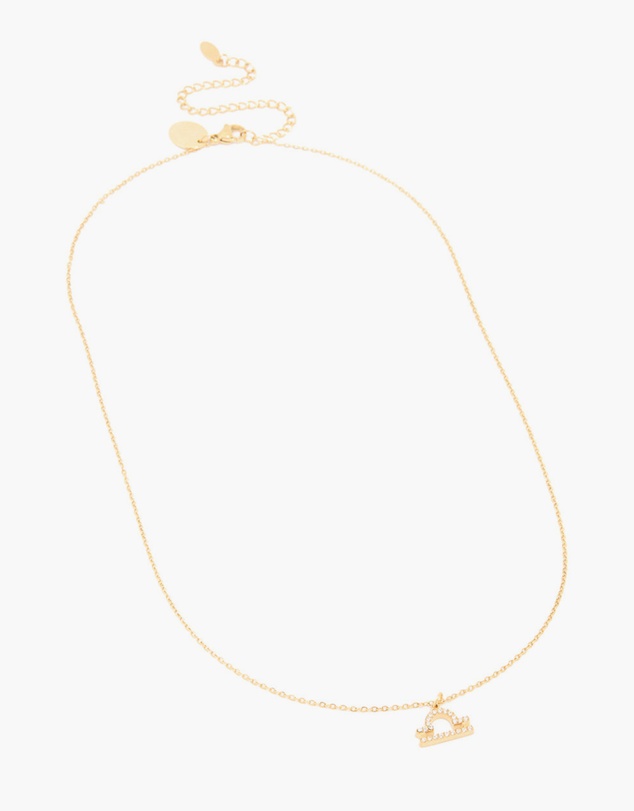 Lovisa - Waterproof Gold Plated Stainless Steel Cubic Zirconia Libra  Zodiac Sign Necklace