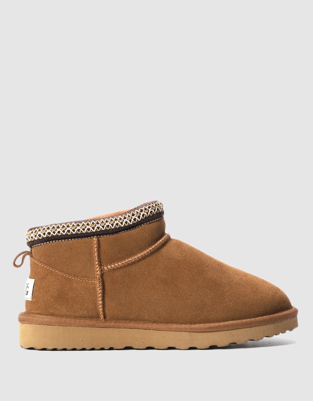 AusWooli Ugg Boots - Altona Sheepskin Wool Ankle Braid Boots