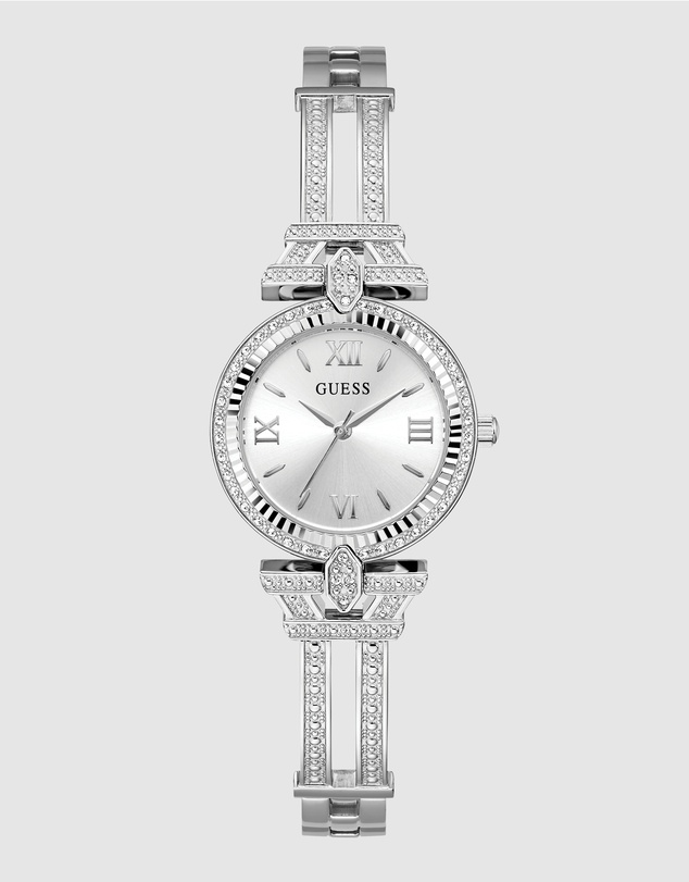 GUESS - Guess Ladies Silver Tone 28mm Analogue Watch
