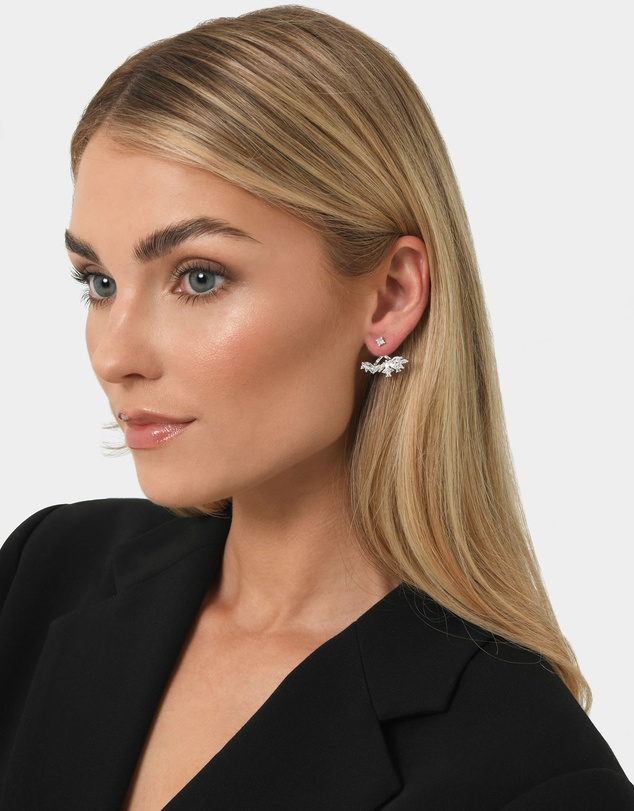Forcast - Liah Sterling Silver Plated 2 Way Earrings