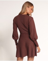 Petal & Pup - Gigi Long Sleeve Mini Dress - Brown