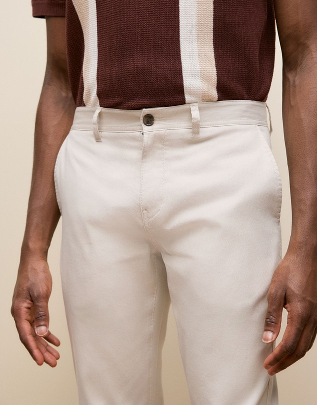 Trenery - Tailored Fit Dobby Twill Pant in Stone