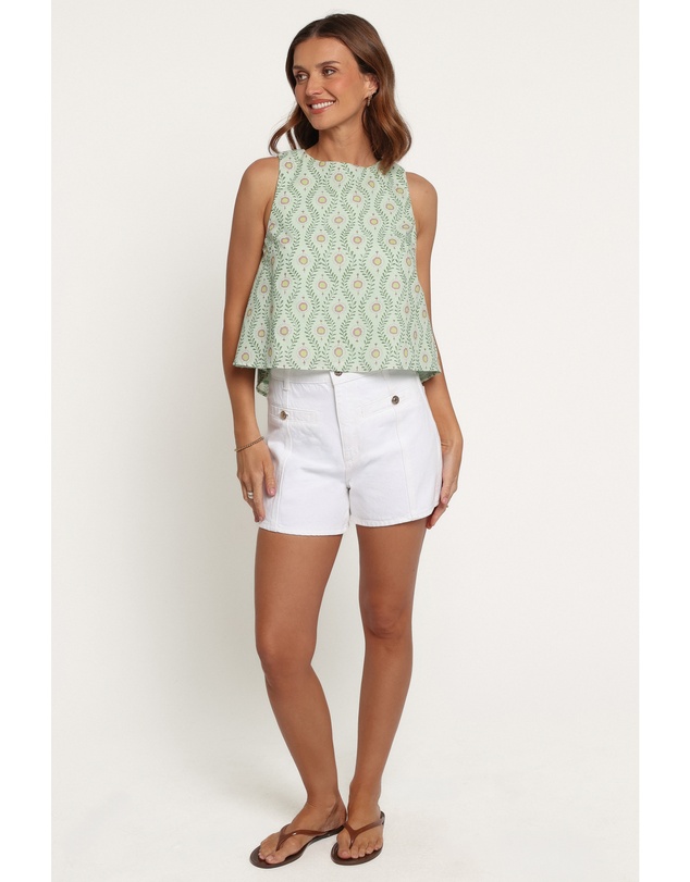 Petal & Pup - Stevie Aline Top - Green Pink Geo
