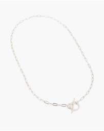 Lovisa - Waterproof Stainless Steel Cubic Zirconia T-Bar Necklace