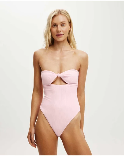 Cotton On Body - Strapless Knot Front One Piece Brazilian