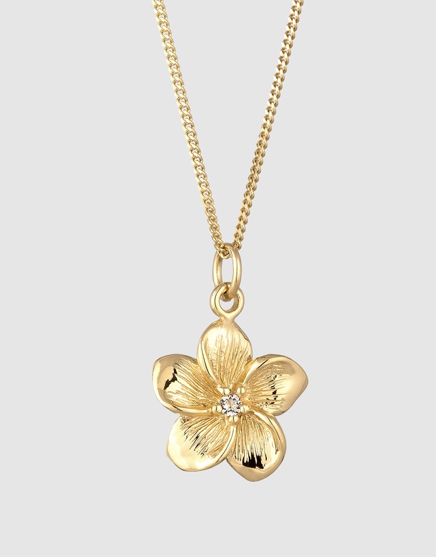 Elli Jewelry - Floral Pendant Necklace in Gold-Plated 925 Silver