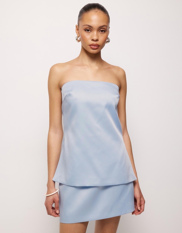 AERE - Vesper Satin Strapless Top