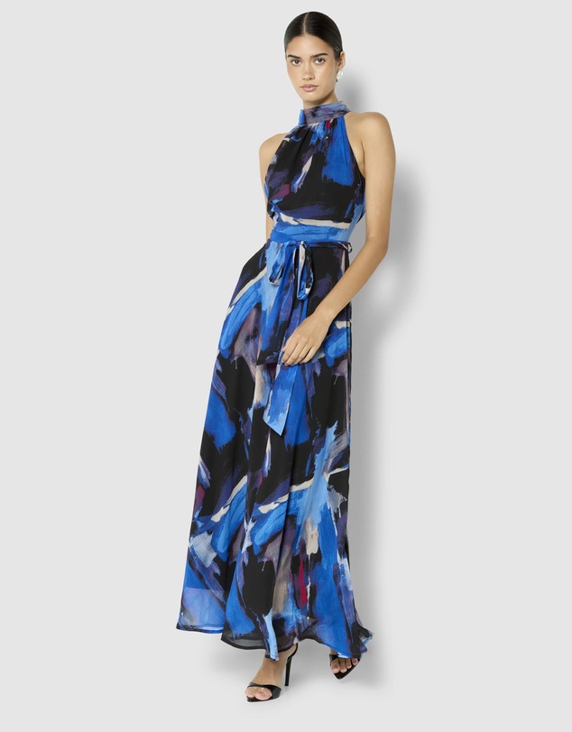 Montique - Gisele Printed Halter Maxi